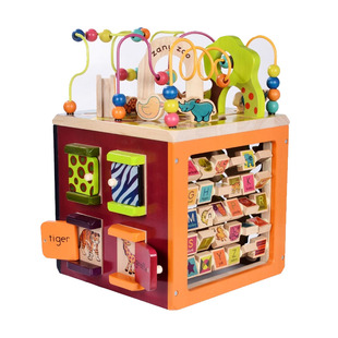 木制儿童绕珠百宝箱玩具婴儿宝宝多功能手推学步车防侧翻防o型腿