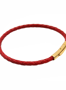 可穿3d硬金串珠本命年红色手绳