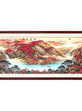国画客厅装饰画鸿运当头山水画