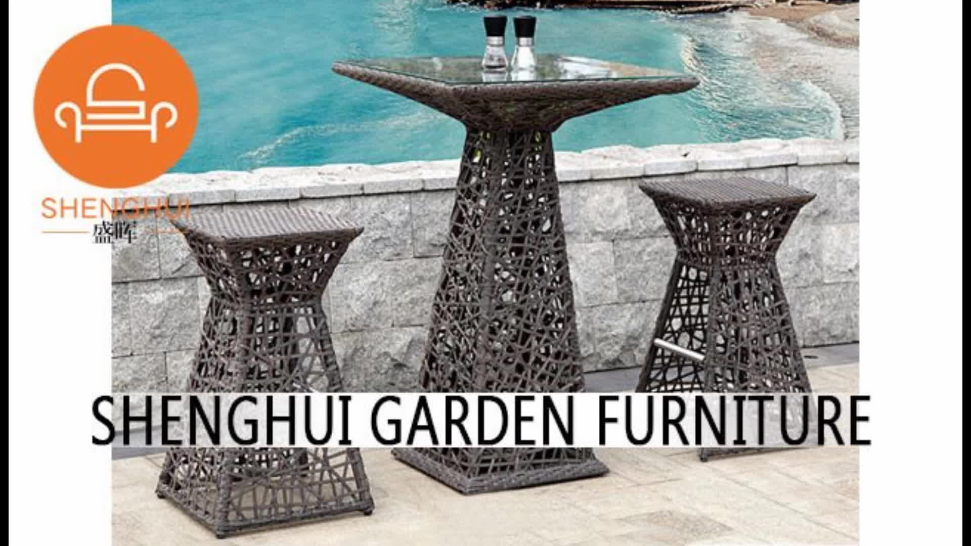 Mesa Y Silla De Mimbre Para Bar,Patio,Jardín,Restaurante,Exterior,3