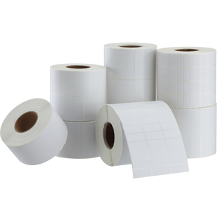 进口铜版纸不干胶标签贴纸32*19 30 40 50 60 70 80条码纸服装吊牌空白铜板标签纸不干胶打印纸可手写定做