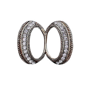 韩版贝壳丝巾扣复古双环女士披肩扣简约水钻胸花时尚围巾扣环配饰