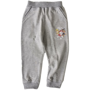 春秋儿童加绒裤子全棉毛圈长裤男童女童汪汪队卫裤不加绒运动裤