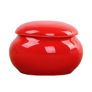 复古风黄色胭脂口红陶瓷罐空小瓶子香膏香粉罐香道分装试色盒便捷