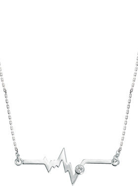 原创小众设计简约s925心电图项链