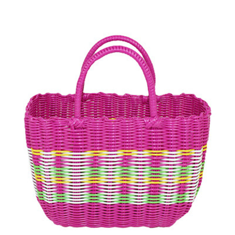 买菜篮子塑料手提篮蔬菜水果篮浴室洗澡收纳篮宠物玩具野餐购物篮