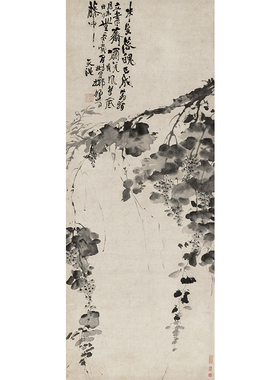 高清复制徐渭葡萄图水墨花鸟画