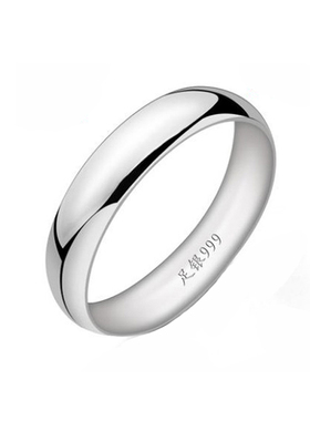 简约风光面情侣白银男女戒指