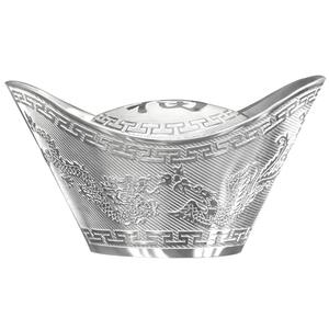 云银999纯银元宝足银实心摆件空心雪花银锭泡茶煮水投资收藏礼品