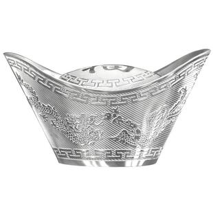 云银999纯银元宝足银实心摆件空心雪花银锭泡茶煮水投资收藏礼品