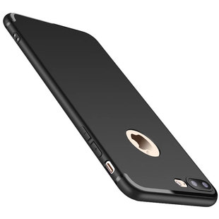 适用iPhone8手机壳苹果8Plus保护套7P超薄磨砂八p全包软硅胶防摔女男iPhone7plus果7 苹果8 黑送钢化膜软壳
