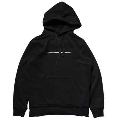 off黑色连帽散口图案印花卫衣