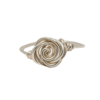 纯银戒指玫瑰原创设计手工制作