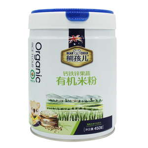 有机米粉钙铁锌益生菌淮山水果高铁高钙高锌450克罐装