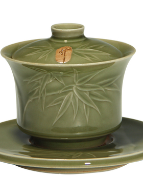 青瓷盖碗茶具套装陶瓷茶具