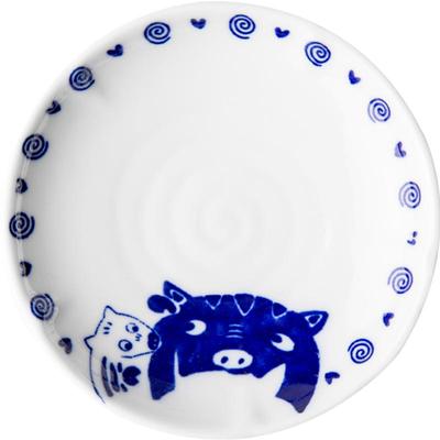 生肖陶瓷味碟碟子家用创意12骨碟