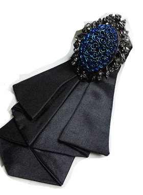 白钻领结日韩潮男衬衫领结项链配饰长 波洛领绳领结挂件配饰