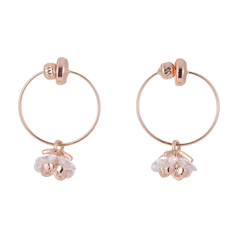 Clavie Accessories日系精致闪闪小花耳圈式耳夹无耳洞简约小巧