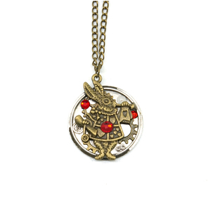 熠先生的蒸汽大陆 蒸汽朋克宝石复活节爱丽丝兔子饰品吊坠项链