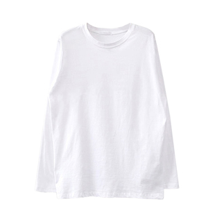 搭配卫衣里面的打底神器白t女mschf长袖白色打底衫开叉内搭体恤衫