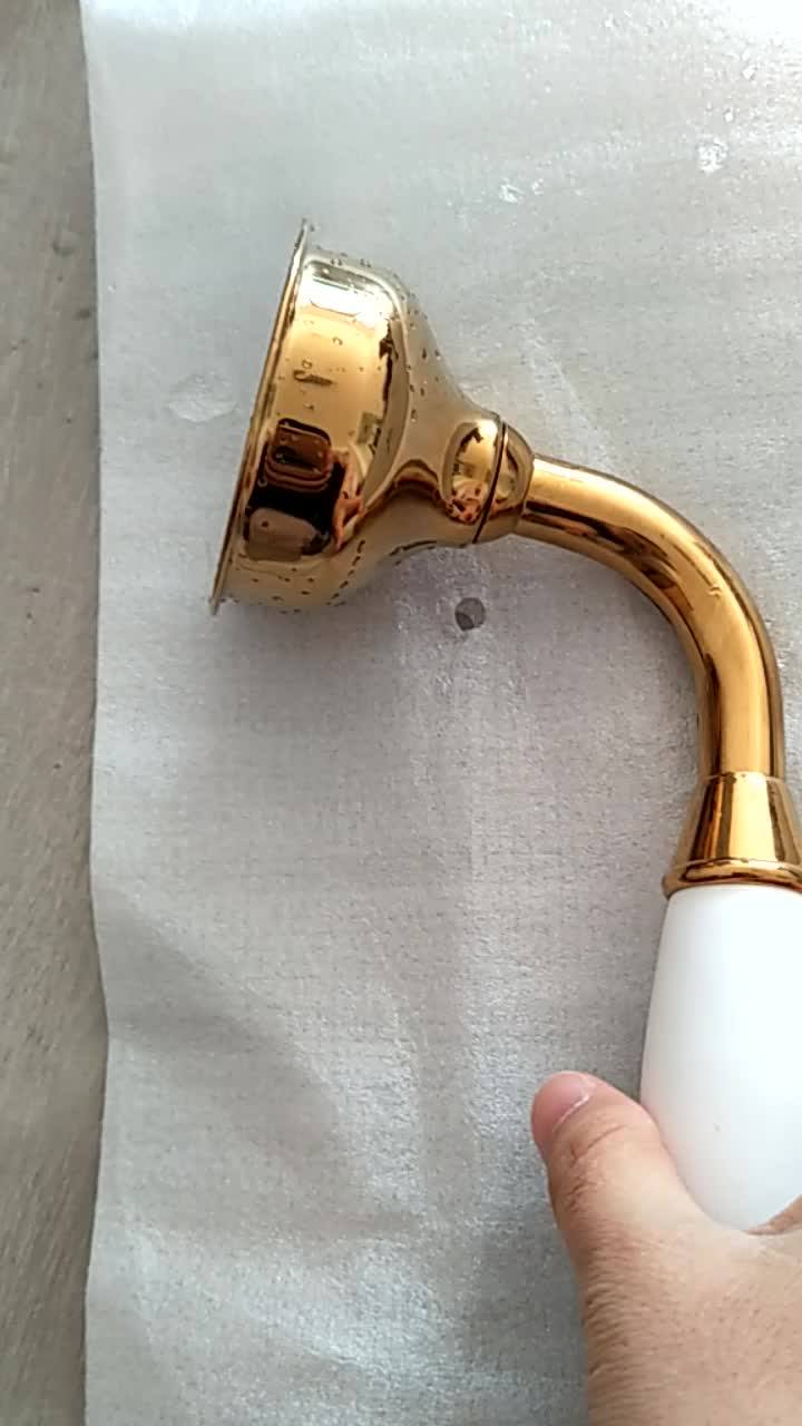 Hongdecbrass Antique Shower Head With Retractable Hand Shower Set