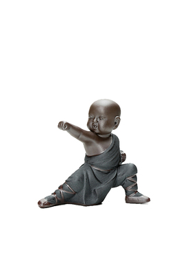 新中式禅意少林功夫陶瓷紫砂摆件