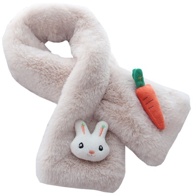 儿童冬季保暖毛绒围巾不掉毛