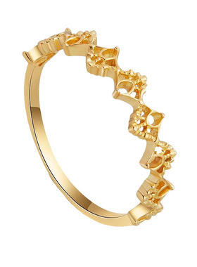 日系aget同款s925纯银镀金镂空复古董方蕾丝花扇叠戴戒指环女