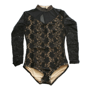 舞蹈共和 纽约百老汇设计Xiaoxiao芭蕾舞连体服练功长袖蕾丝1720