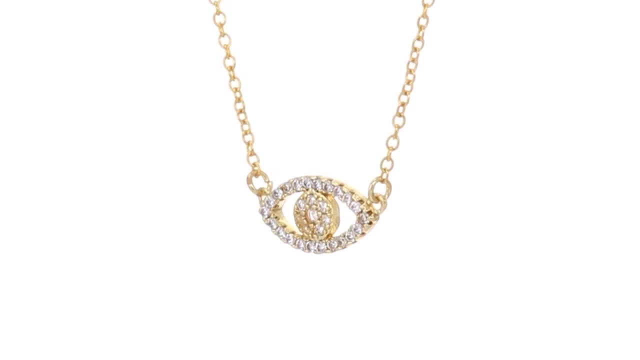 Minimalist Dainty Diamond Evil Eye 18k Gold Jewellery Dubai Necklace Designs For Women Buy