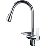 独立开关抽拉式厨房洗碗机冷热水龙头全铜专用双用多功能伸缩龙头