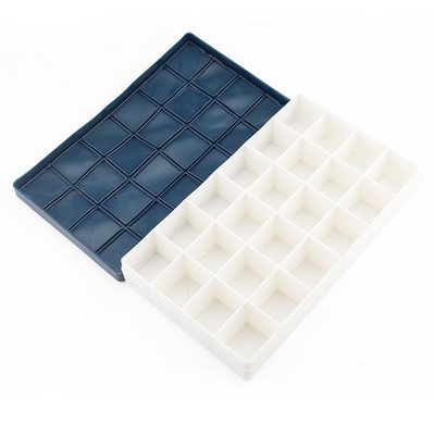 24格分装盒 带盖色粉盖格水粉颜料盒调色盒 24色容量格装多格便携