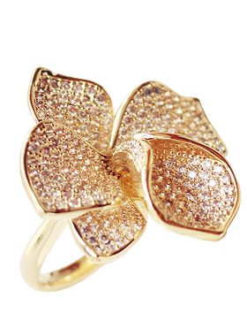 华丽百合蝴蝶立体满钻闪耀花朵