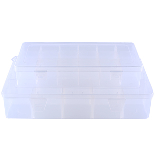 零件盒分隔式塑料透明收纳盒多格分类盒带盖五金电子元器件格子盒