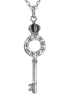 泰银长款毛衣链复古礼物钥匙吊坠