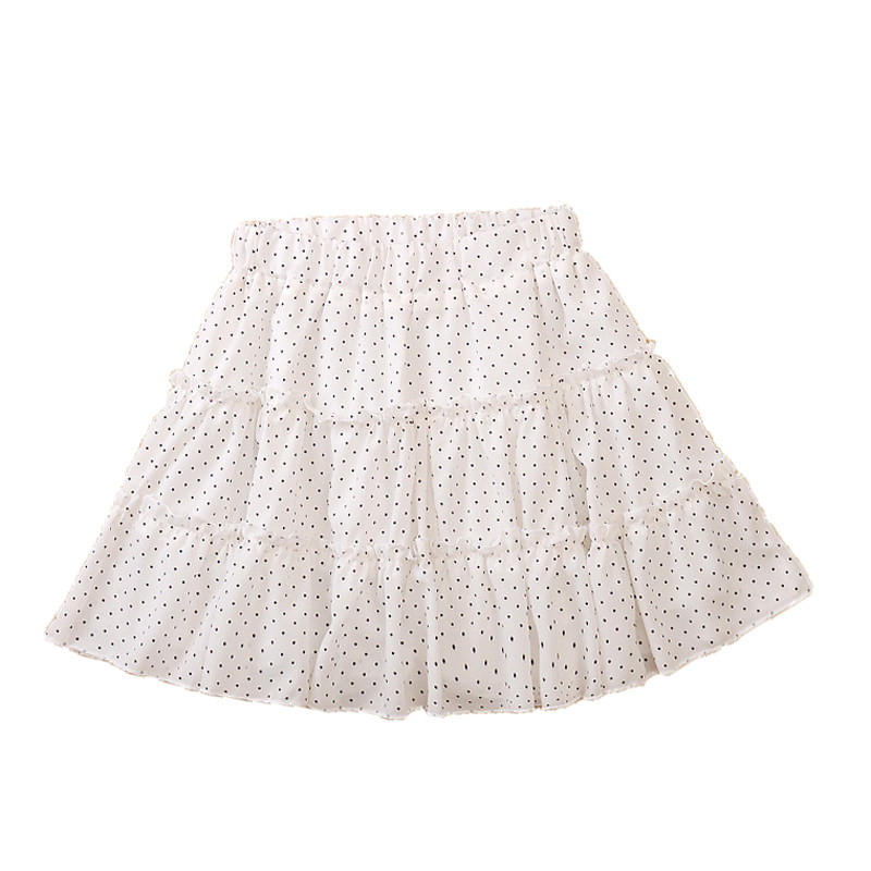 高腰雪纺半身裙松紧腰波点a字裙女2019夏季新款百搭防走光短裙子