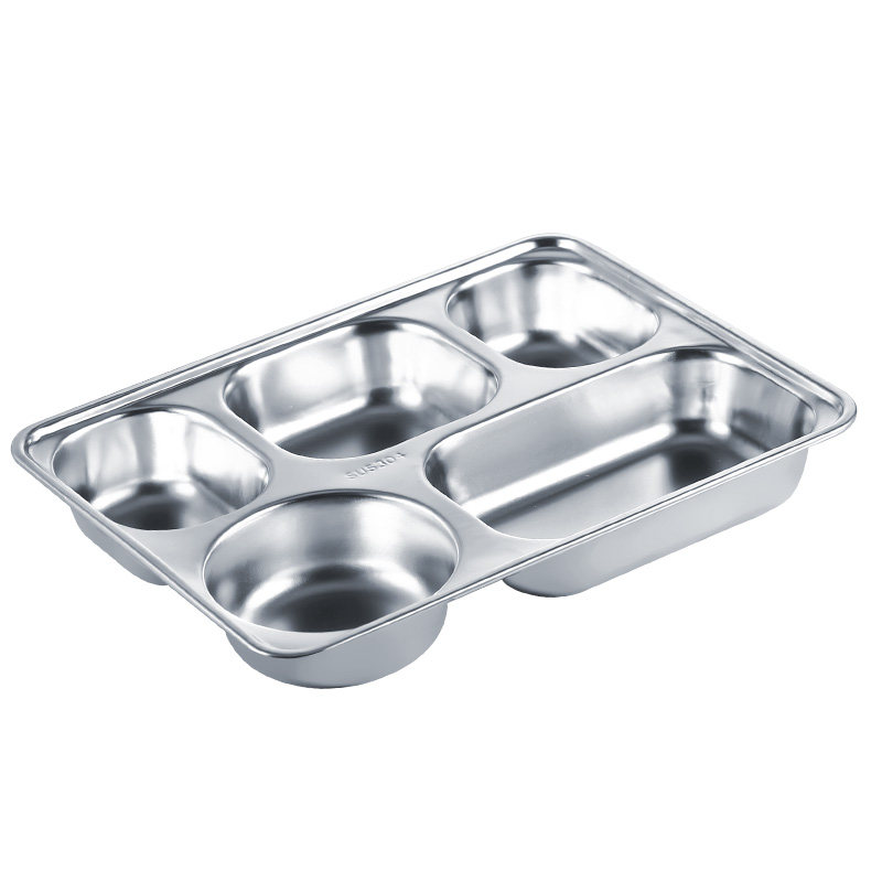 304不锈钢餐盘长方形饭盒成人