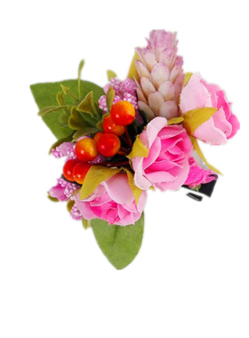 仙女油画风绣球花一字海边发夹子