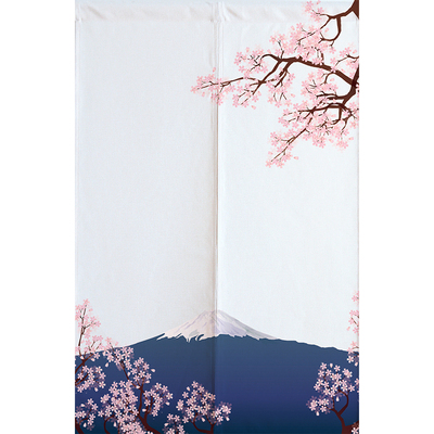 日式仙鹤锦鲤居家棉麻布风水门帘