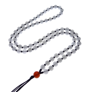 天然原色白玛瑙圆珠链红顶珠吊坠挂绳挂坠翡翠玉坠项链绳男女佛珠