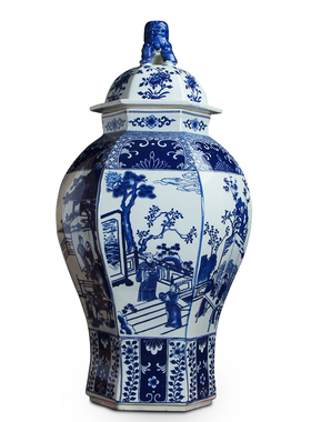 景德镇陶瓷中式仿古将军罐摆件