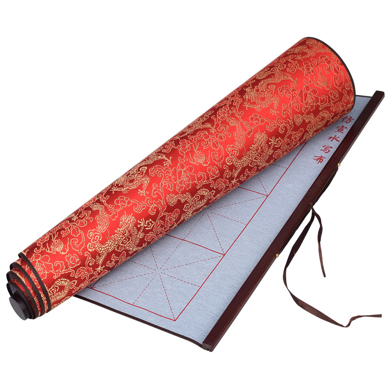 锦缎毛笔书法水写布套装初学者成人空白米格加厚仿宣纸小学生练字