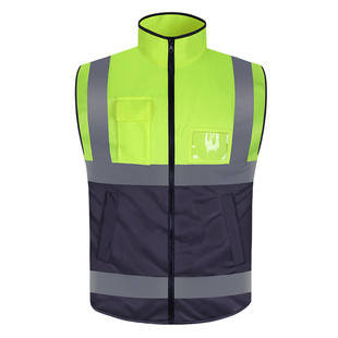 高领反光背心施工程荧光马甲多口袋交通路政安全防护衣汽车年审