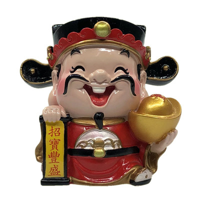 妙工坊财神爷招财摆饰树脂存钱罐