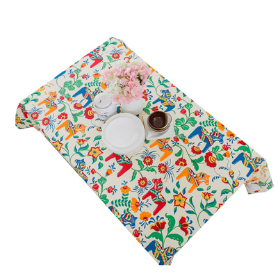 田园风卡通棉麻冰箱餐桌布