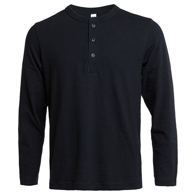 复咔磅桶织无缝亨利领长袖