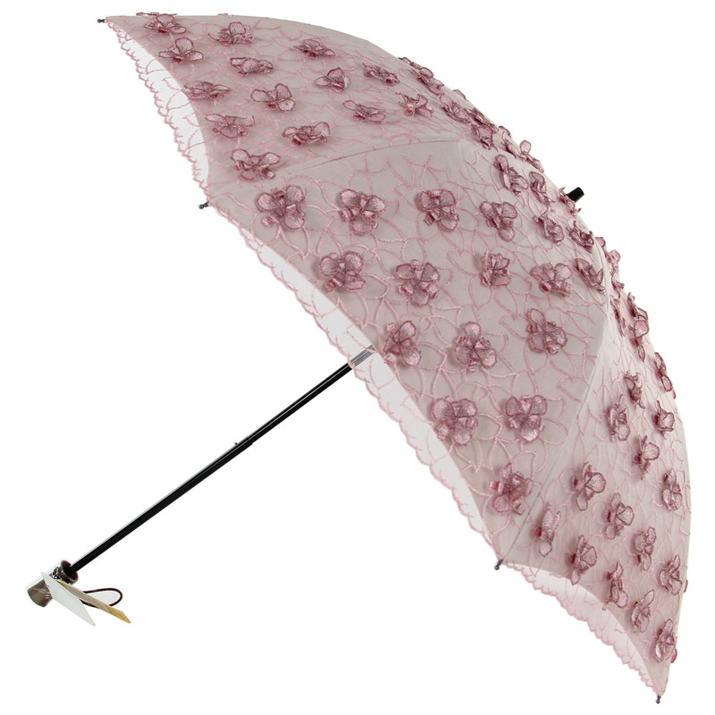 刺绣防晒彩胶蕾丝晴雨两用公主伞