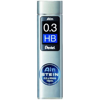 日本Pentel派通Ain Stein强韧防断树脂铅芯 0.3 0.5 0.7 0.9 2H HB B 2B 清晰耐脏易擦拭