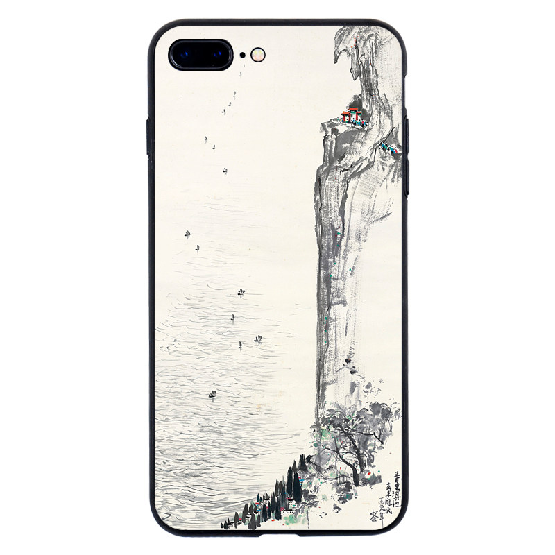中国风水墨画适用iPhoneXR苹果7 8plus手机壳11/12p保护套OPPOa71