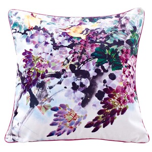 毛绒紫色植物花卉现代沙发靠垫中式抱枕靠枕方枕定制创意家居包邮
